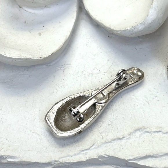 Silver Tone Bowling Pin With Crystals Unisex Brooch Pin - Picture 8 of 9